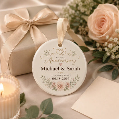 Romantic personalized ornament gift for husband and wife