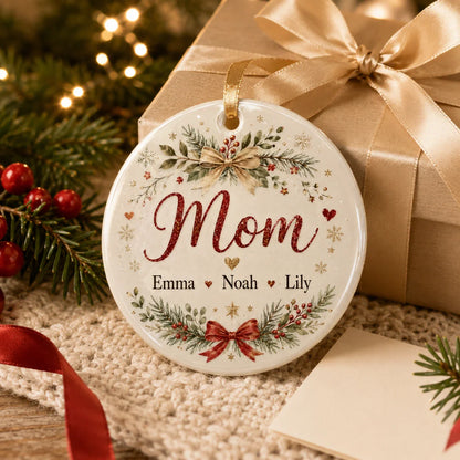 Personalized family keepsake ornament gift for Mom