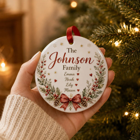 Personalized family Christmas ornament with custom names