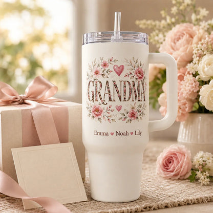 Personalized tumbler for Nana or Grandma with family names